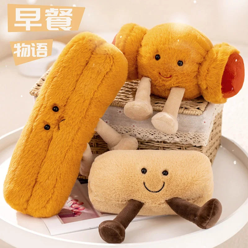 Cute Cartoon Bread Pancake Doll Soft Plush Toys Kawaii Sofa Home Decor Doll Exquisite Collectibles Surprise Fun Birthday Gift
