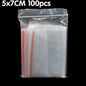 100/200/300pcs Small Zip Lock Plastic Bag Reclosable Transparent Bag Shoe Bag Vacuum Bag Poly Clear Bags Thickness 0.05mm