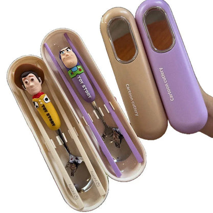 Toy Story 5 Spoon Fork Cutlery Set Woody Buzz Lightyear Jessie Forky Alien Cartoon Character Birthday Christmas Gift For Fans