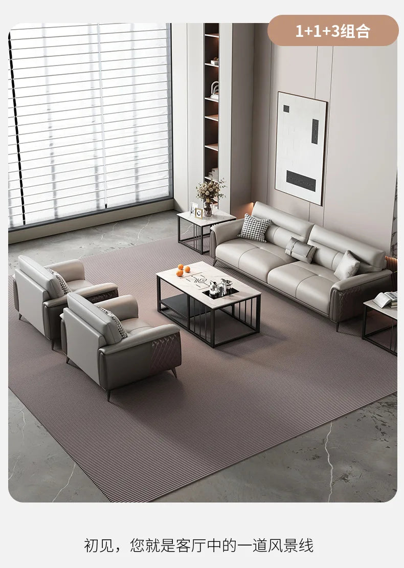 Office Sofa Business Reception Room Meeting Three Single Small Simple Modern Office Sofa Coffee Table Combination