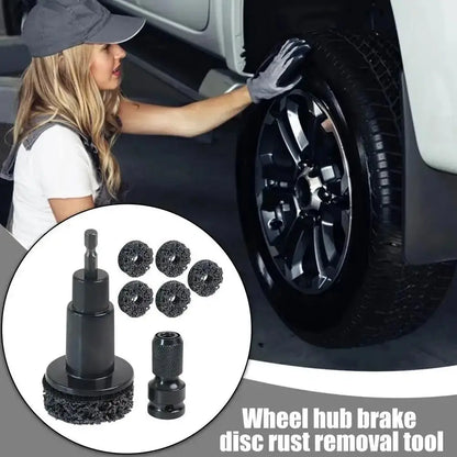 Wheel Hub Cleaning Kit Inner Rim Cleaner Tool Brake Hub Cleaning Kit Fits Power Drill 1/2" Impact Driven Wrenches Rust Removal