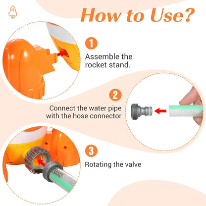 Space Rocket Octopus Sprinkler Water Toy Automatic Rotation Fun Spray Water Children's Water Playing Outdoor Toys