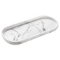 Emibele Black Vanity Tray, 10" Resin Oval Storage Tray for Bathroom Countertop Kitchen Sink Dresser Toilet Tank for Jewelry Ring