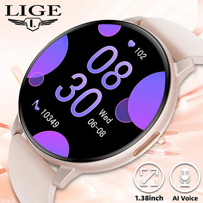 LIGE Fitness Tracker Smartwatch 2025 Heart Rate Monitor Voice Assistant Bluetooth Call IP67 Waterproof New Sports Smart Watches