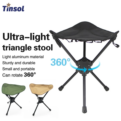 Outdoor Portable Folding Rotating Stool Aluminum Alloy Minin Chair Camping Fishing Chair Picnic Lightweight