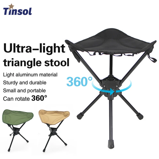 Outdoor Portable Folding Rotating Stool Aluminum Alloy Minin Chair Camping Fishing Chair Picnic Lightweight