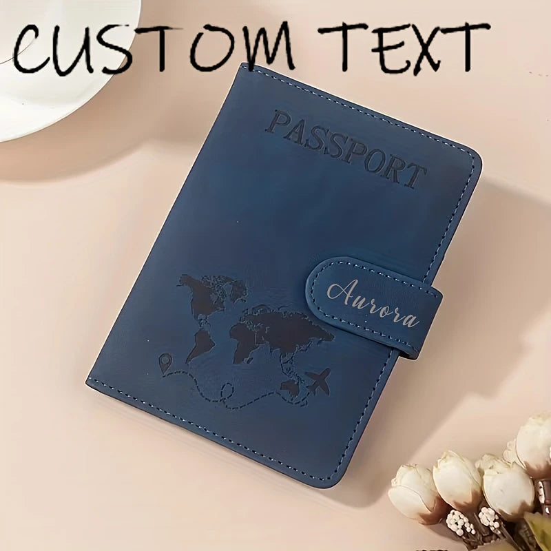 Custom Name Passport Holder for Essentials Passport Wallet Cover Case for Travel Accessories Passport Book Holders for Women/Men