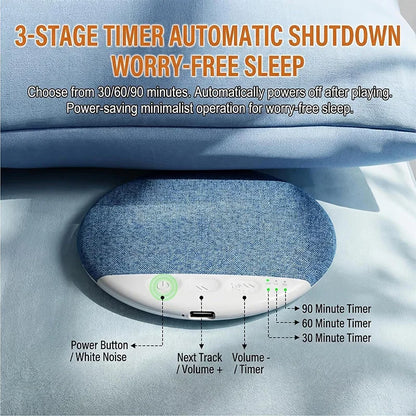 New Upgraded Wireless Under Pillow Speaker Decor Bluetooth Sleep Sound Machine with White Noise 30/60/90 Min Timer for Adult Kid