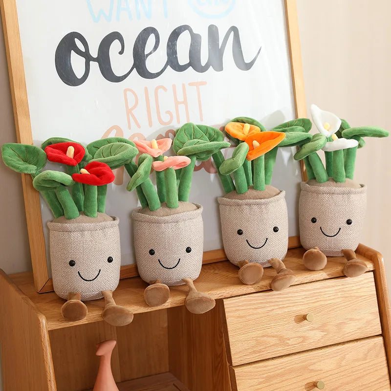 Green Plant Potted Plants Lily Flowers Strawberries Lotus Flowers Persimmons Morning Glory Ornament Soft Birthday Gifts Decor