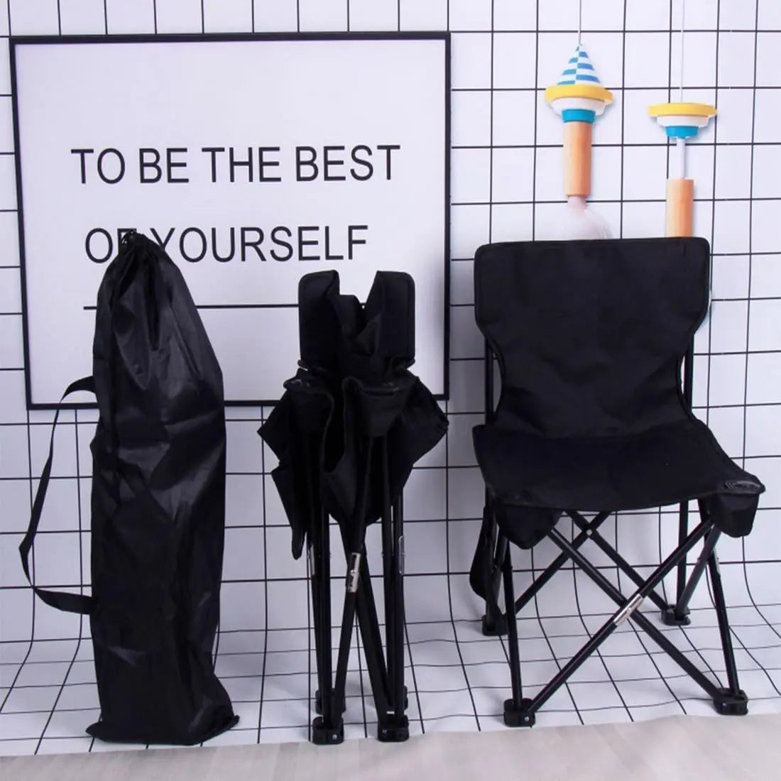 Outdoor Portable Folding Chair Foldable Car Super Durable Material, Integrated Storage Design Convenient to Comfort Camping Gear