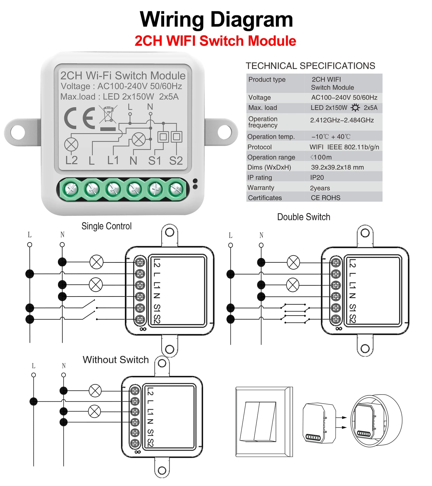 Tuya WiFi Zigbee Smart Switch Module Electrical Switching Breaker 1/2/3/4Gang Lighting Switch Module Mobile APP Control Alexa