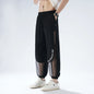 Breathable Mesh Men's Ice Silk Anti-Mosquito Pants Loose Fit Elastic Waist Drawstring Quick Dry Summer Casual Sports Trousers St
