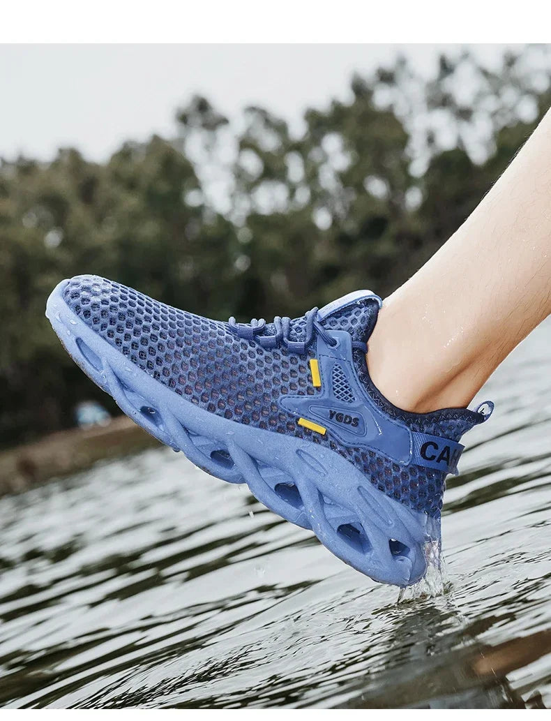 Breathable Mesh Summer Men Platform Sneakers Lightweight Casual Loafers Shoes for Running Tennis Hiking Outdoor Daily Wear