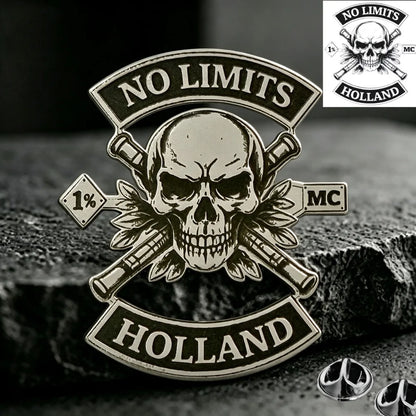 Customized Engraved Hip‑Hop Brooch Cool Stylish Personalized Unique Badge Gift for Motorcycle Lovers Bikers Men Accessories