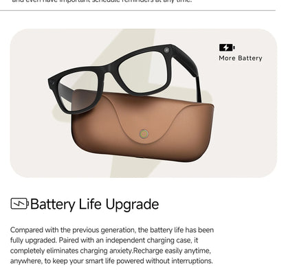 MT5 Ultra AI Smart Glasses 8MP Camera Video Recording Real-Time Translation Bluetooth Call Music with Charging Case