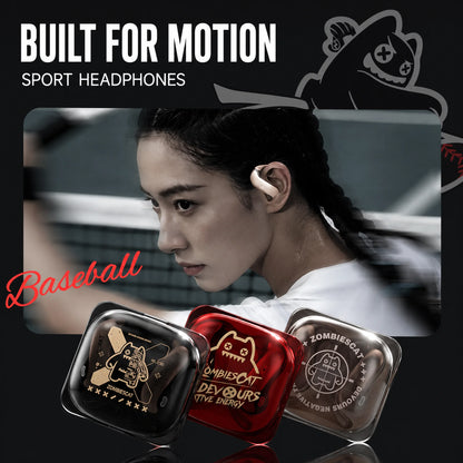 ZOMBIECAT B22 Open Ear Wireless Earbuds Bluetooth 6.0 14mm Driver Sport Headphones LED Light AI Translation for Running Cycling