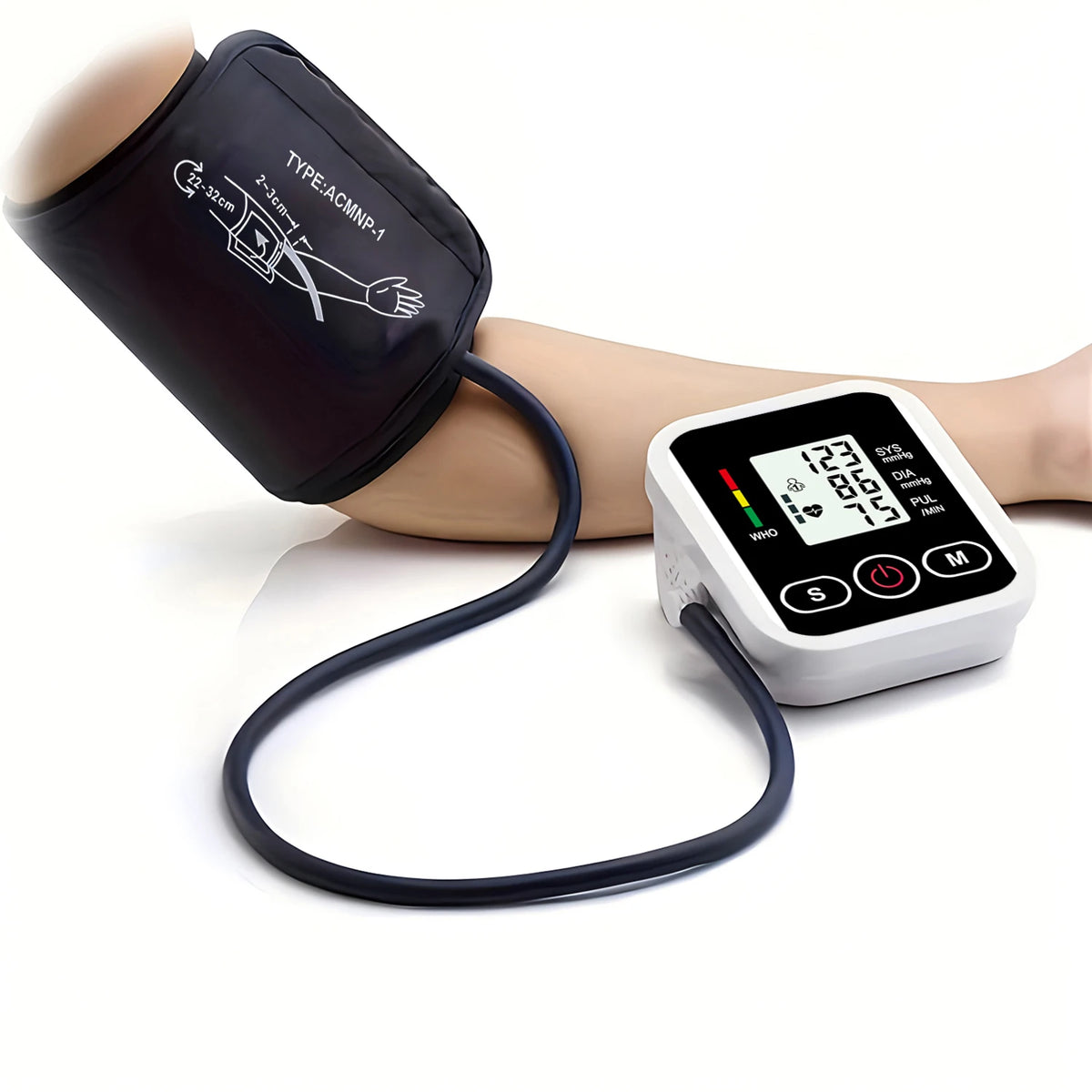 Upper Arm Blood Pressure Monitor Heart Rate Health Blood Pressure Detector Arm Cuff Digital BP Meter Pluse Automatic Tensiometer