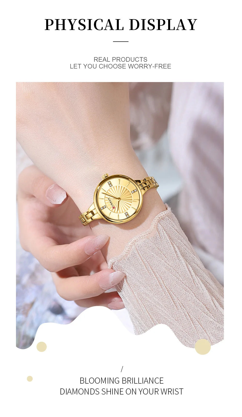 CURREN 9097 Elegant Women's Quartz Watch Luxury Stainless Steel Strap Women's Watch часы женские наручные