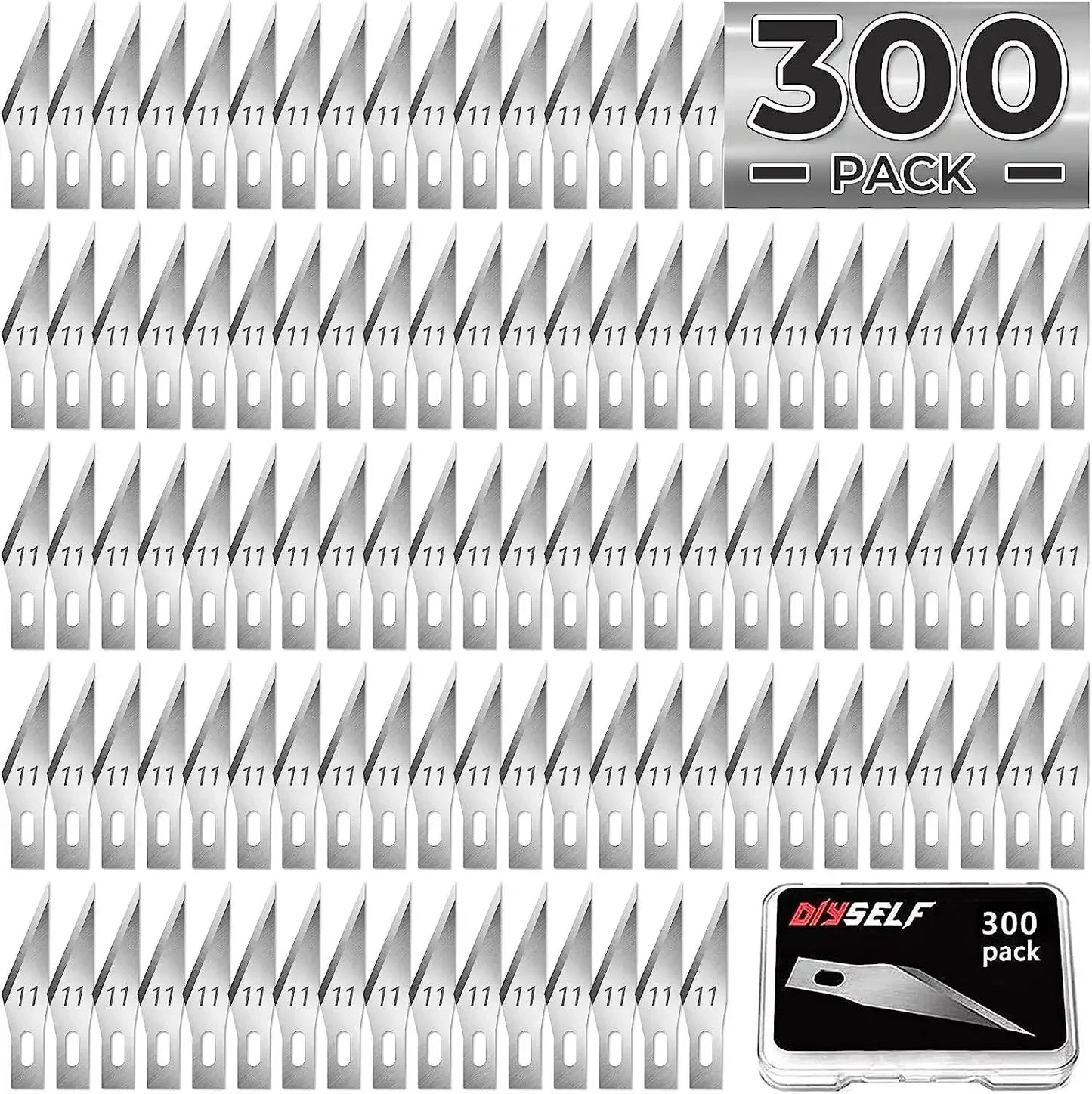 Exacto High Carbon Steel Blades, 100/200/300PCS Craft Knife Blades, Exacto Knife Blades 11,11 Exacto Knife Refill Blades