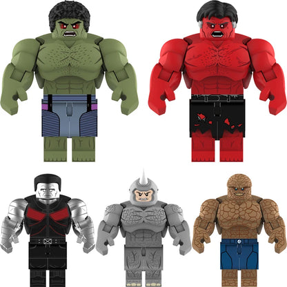 7.5CM Big Size Movable Figure Hulk Lizard Rhino Thing Colossus Hulkbusters Infinity War Model Building Blocks Toys Action Bricks