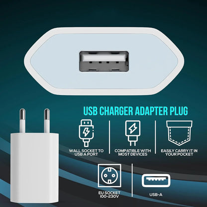 1-5Pcs Universal 5V 1A EU Plug USB Home Travel Mobile Phone Charger For Samsung Xiaomi Redmi  Huawei Charger Power Wall Adapter