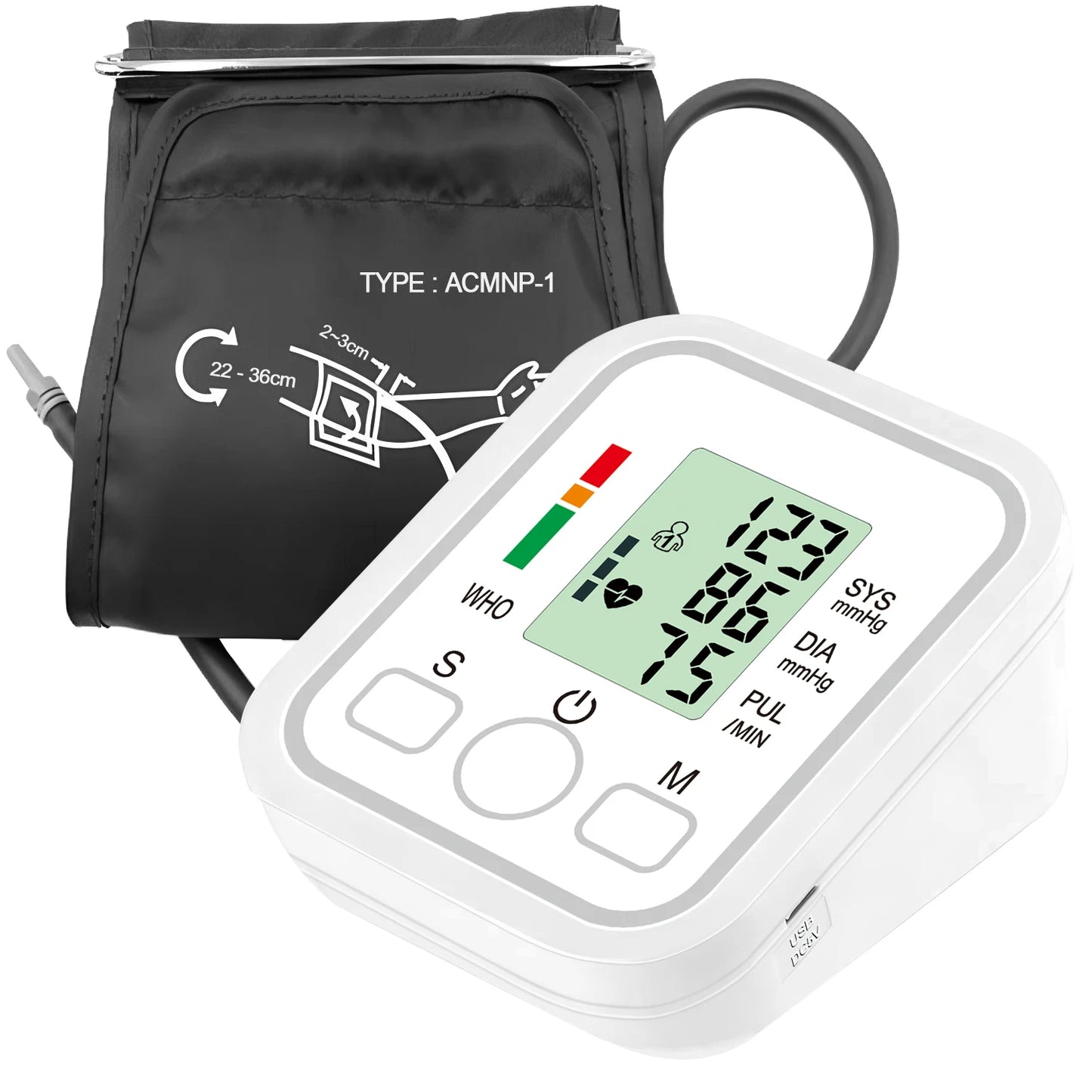USB Digital Sphygmomanometer Medical Health Detector Home Upper Arm Blood Pressure Measur Adult kid Pulse Monitor