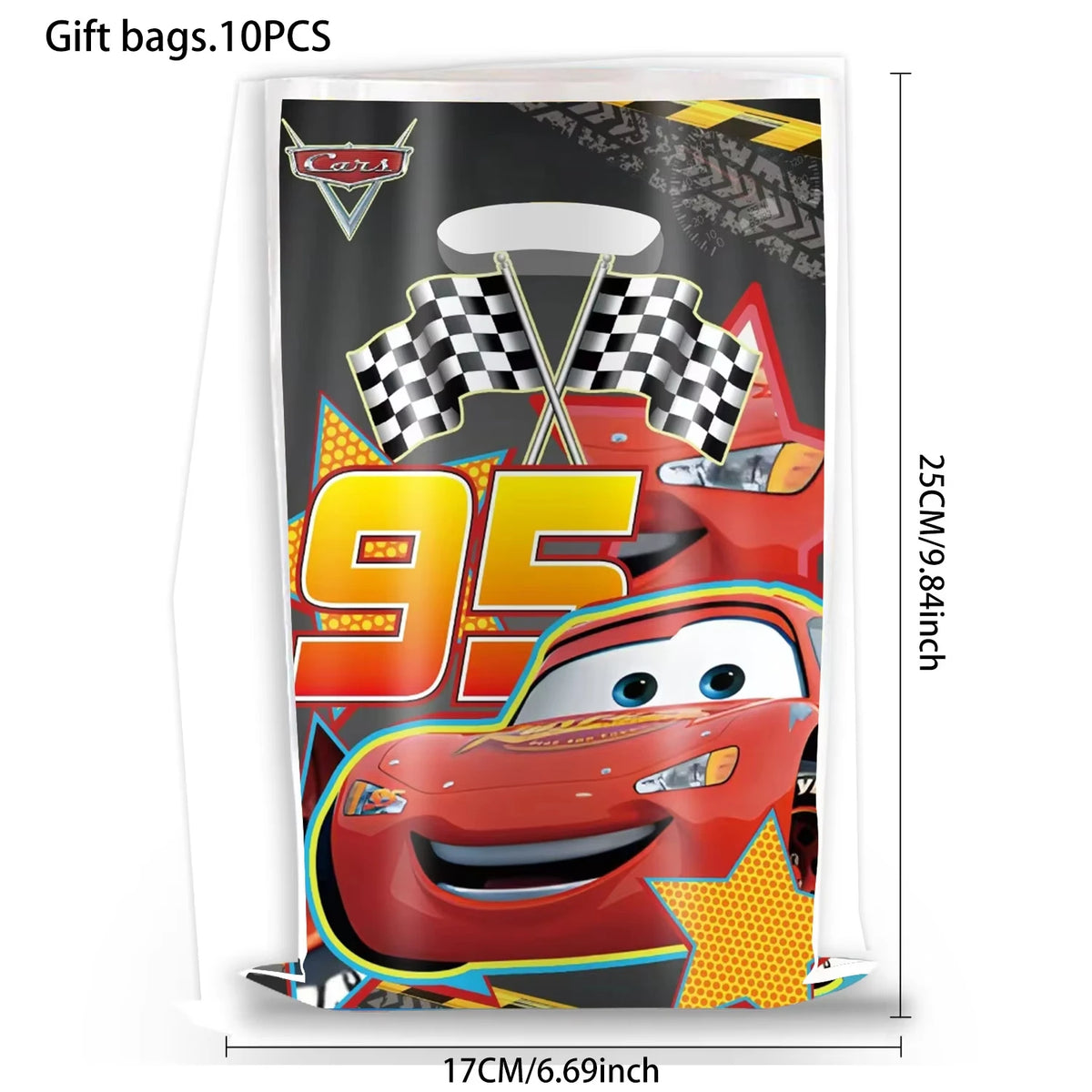 Cars Lightning McQueen Birthday Tableware Set Paper Cups Plates Tablecloth Napkins Banner Gift Bags Festive Event Essentials