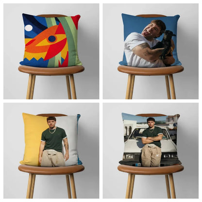 1pc Quevedo Spanish Rapper Throw Pillow Cover, 2D Double-Sided Print Soft Polyester Cushion Case for Home Sofa Bedroom Car Decor