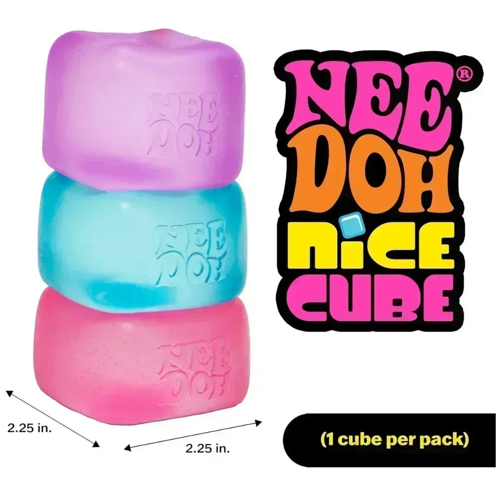 Trending Needoh Nice Ice Baby Fidget Cube 4 Pack Super Solid Squish Sensory Toys Non-toxic Squeeze Toys for ADHD and Autism Gift