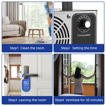 Ozone Machine Odor Removal Ionizer Air Purifier Ozone for Home Car Pet with Portable Handle 0-60min Timer