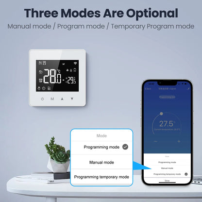 AVATTO WiFi Zigbee Thermostat Smart Home Battery powered Temperature Controller For Gas Boiler works with Tuya Alexa Google home