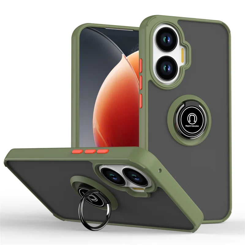 Funda For Xiaomi Poco F7 5G Case Shockproof Matte Hard PC Armor Case For Pocof7 Poko Little F7 F 7 7F Magnetic Holder Ring Cover