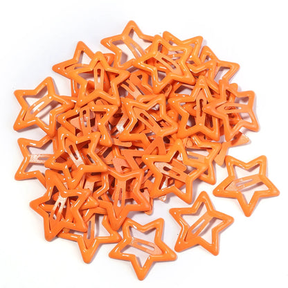 50pcs Colorful Star BB Hair Clips Girls Y2K Cute Star Barrettes Women Simple Metal Snap Clip Headdress Hair Jewelry Accessories