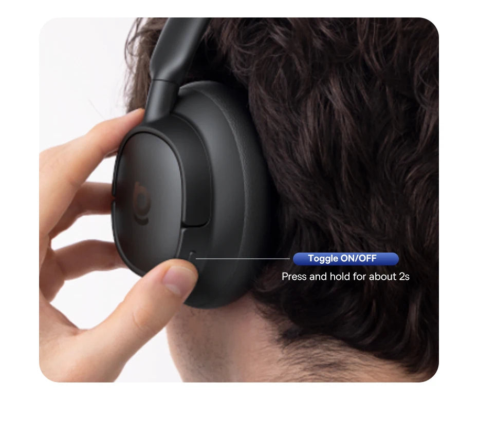 Słuchawki bezprzewodowe Baseus EH10 NC ANC 45 dB, adaptacyjna hybrydowa redukcja szumów, słuchawki Hi-Res LDAC, Bluetooth 6.0, 80 godz.