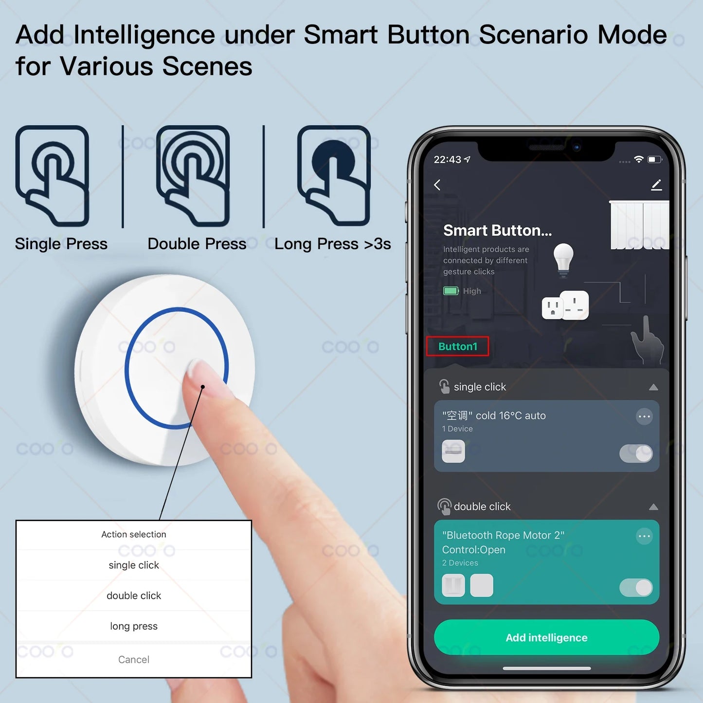Tuya ZigBee Button Smart Scene Switch Multi-scene Linkage Wireless Remote Control Intelligent Smart Home Requires Zigbee Gateway