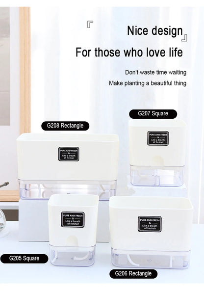 New Self Watering Plant Pot Magnetic Plastic Self-absorbent Cotton Rope Flowerpot For Double-deck Lazy Plant Pot Garden Supplies