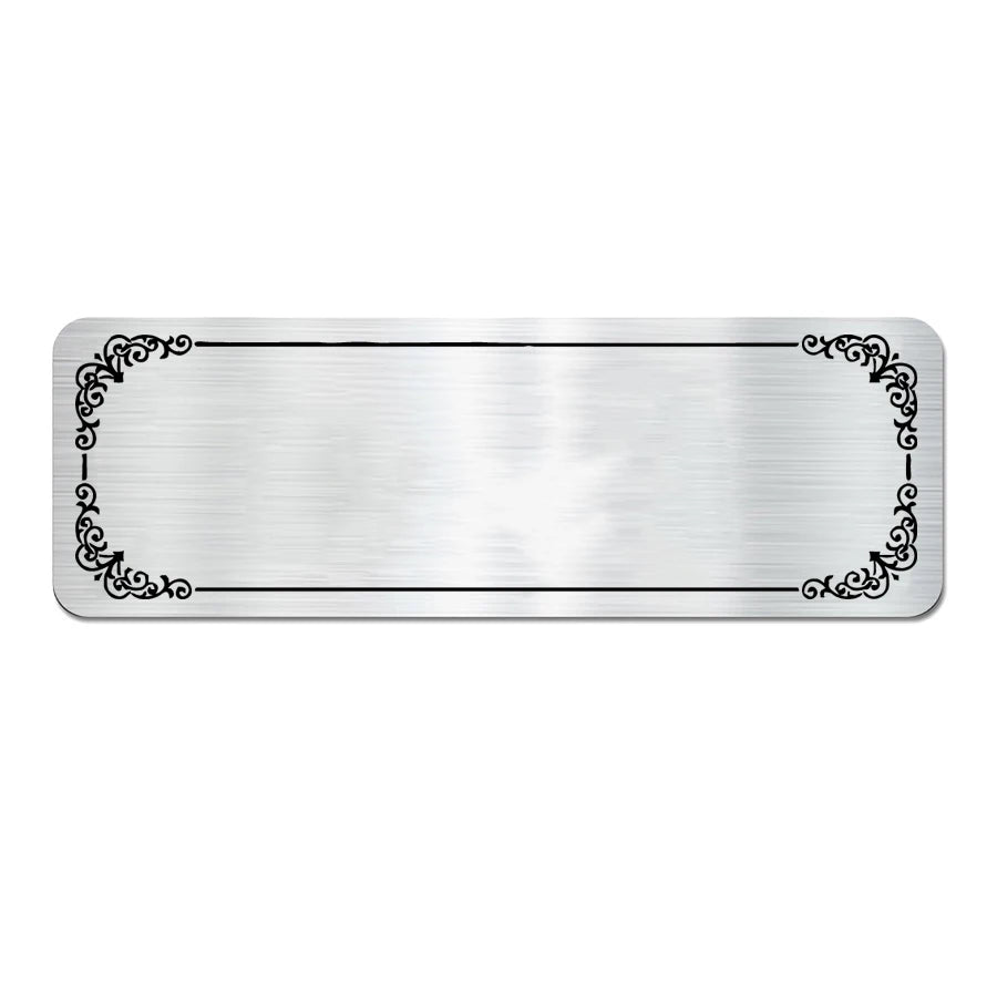 Personalized stainless steel Engraved Name Plate Memorial Plaque 3" W x 1" H | Custom Text Engraving, Memorial Keepsake Design
