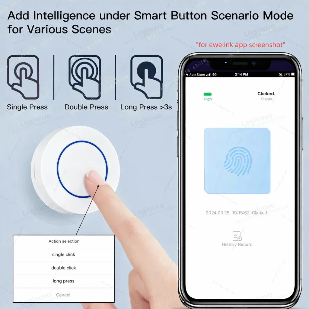 ZigBee Scene Switch Wireless Remote Push Button Controller Battery Powered Automation App Control With Ewelink Z2M Need Gateway