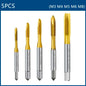 HSS Titanium Coating Screw Tap Drill Bit M2 M2.5 M3 M3.5 M4 M5 M6 M8 M10 M12 Metric Straight Flute Thread Tap Hand Tools