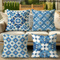 4 PCS Outdoor pillow cover  Coastal Boho Outdoor Throw Pillow Covers , Very suitable for decorating balconies and courtyards.