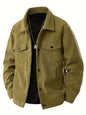 The 2025 New Autumn Corduroy Jacket for Men with a Lapel, Trendy Japanese Style Loose Coat
