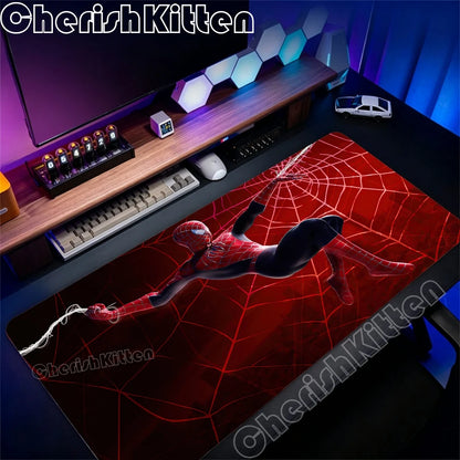 Spider-Man Mouse Pad Laptop HD Anime XXL Keyboard Pad Gamer Cabinet Mousepad PC Gaming Accessories Desk Mat Rubber Big Carpet