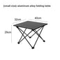 Black Aluminium Alloy Folding Camping Table Desk - Lightweight Rolling 3 Size Options Available