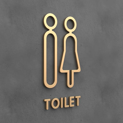 Matte Black Gold Toilet Sign Plate Acrylic 3D Wash Room Door Wall Label Sticker Wc BathRoom Signage Board Art Hotel Home Decor