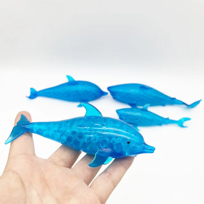 Durable TPR Shark Stress Balls Blue Soft Stretchy Stress Squish Ball Stretchy Dolphin Squeeze Ball Adults