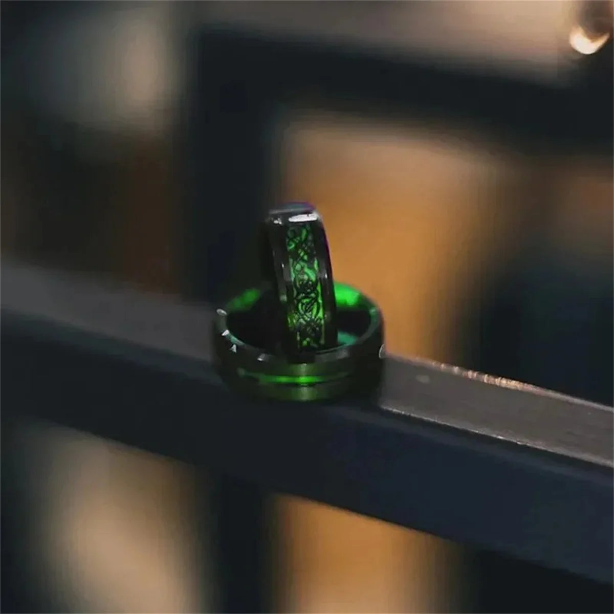 30 Colors Fashion 8MM Men Stainless Steel Celtic Dragon Rings Inlay Carbon Fiber Rings For Men Women Wedding Party Jewelry Gifts