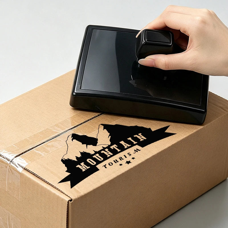 Personalized Large Self‑Inking Rubber Stamper Custom Logo Emblem Stamp, Clear Imprint for Office Paper Wedding Brand Marking
