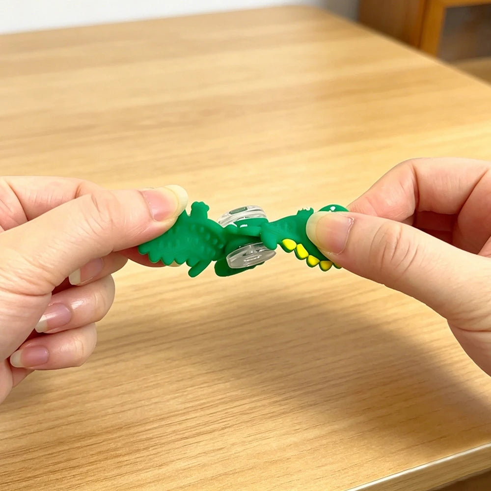 3/9PCS Dinosaur Silicone Spinners Sensory Toys Anxiety Relief Worry Stones Quiet Fidget Spinners for Stress Relief Party Favors