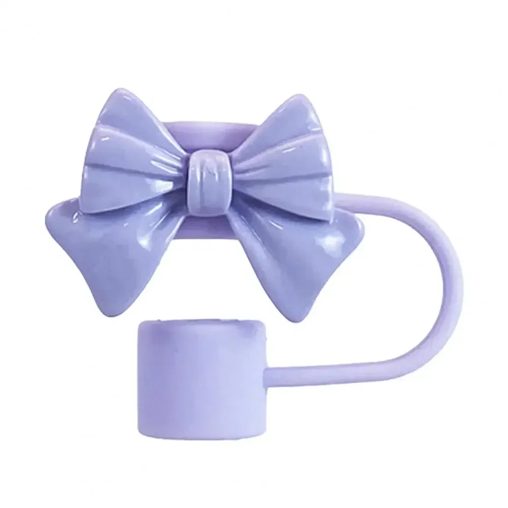 New Cute Bow Straw Cap Covers Silicone Straw Toppers Cap For Stanley Cups Accessories Straw Dust Cap For 10mm Diameter Straws