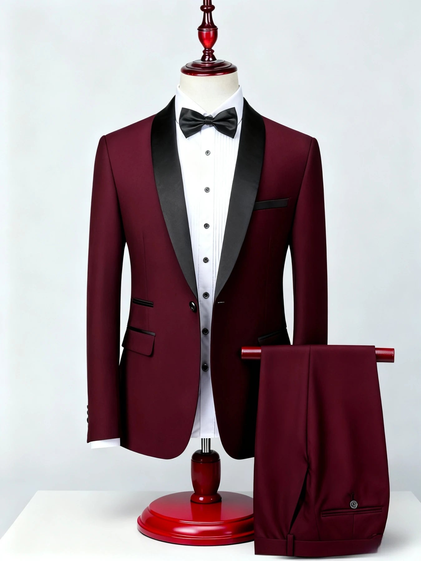 2-Piece Men's Shawl Collar Suit Set, Elegant Groom Wedding Outfit, Suitable for Wedding, Prom & Banquet